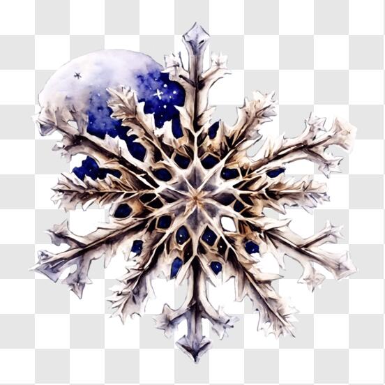 Snowflake Winter Watercolor Sticker - Ski Haus