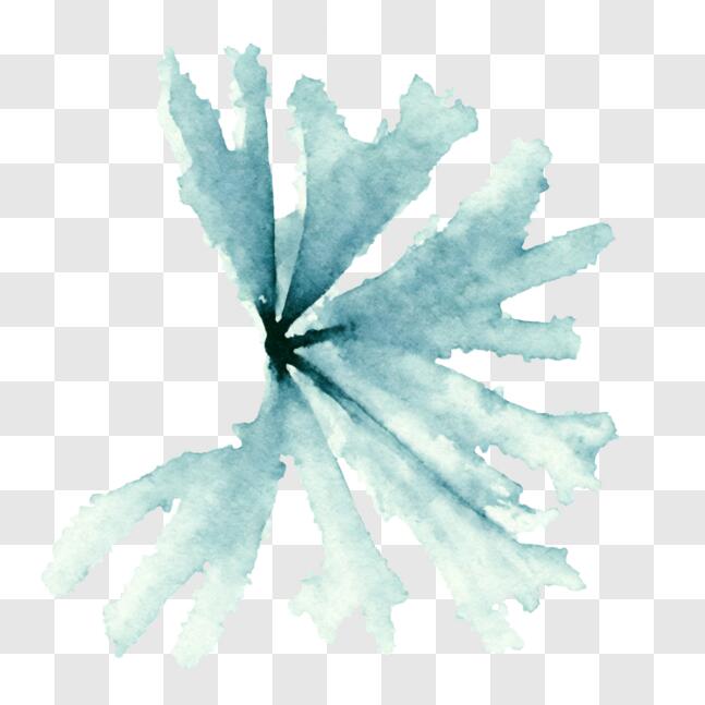 Download Abstract Blue Flower Watercolor Painting PNG Online - Creative ...