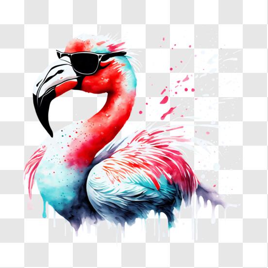 Download Colorful Pink Flamingo Art PNG Online - Creative Fabrica