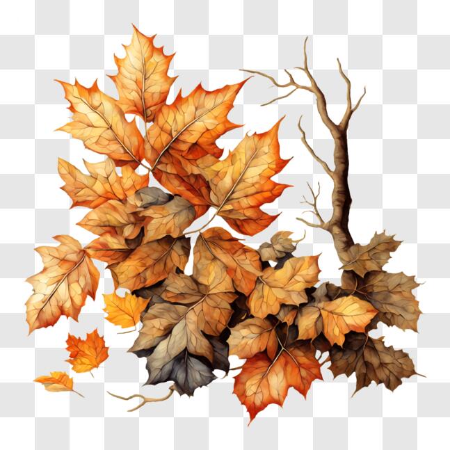 Download Beautiful Autumn Leaves PNG Online - Creative Fabrica