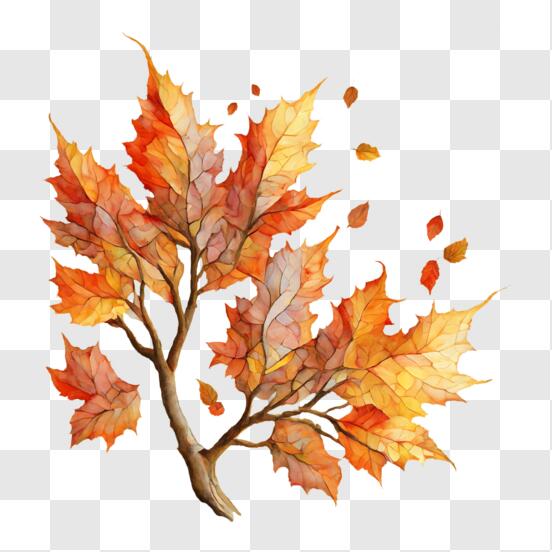 Sticker mural enfant Les feuilles de l'arbre tombent en automne