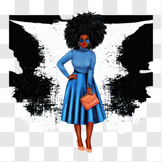 Menina negra Pixie Cut com batom vermelho · Creative Fabrica
