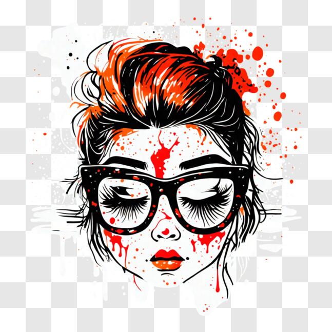 Vector Splatter Face Download Woman with Paint Splattered Face PNGs Online - Creative Fabrica