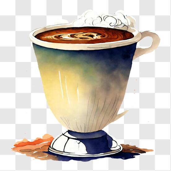 una taza de café con leche caliente 9887163 PNG
