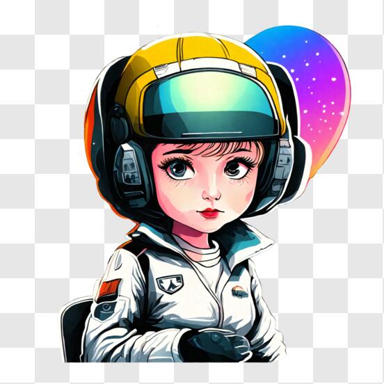 Dibujos animados niño astronauta con casco