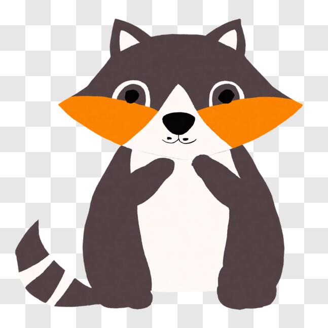 Download Cute and Playful Raccoon with Orange Patch PNG Online ...