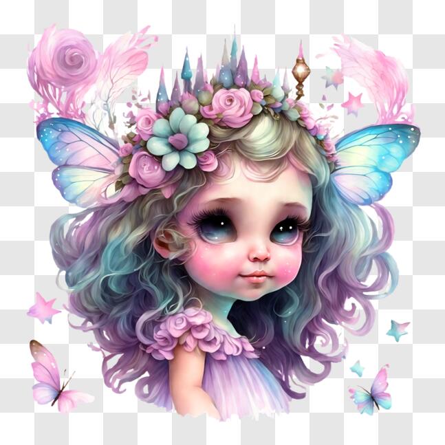 Download Girl with long blonde hair and butterfly wings PNGs Online ...