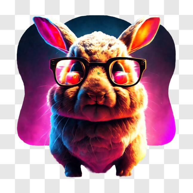 Download Bunny with Colorful Glasses PNG Online - Creative Fabrica