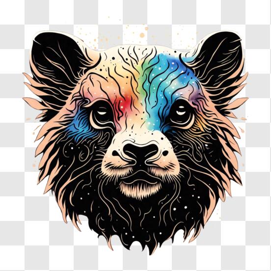 Desenho de Emoji de rosto de panda para colorir