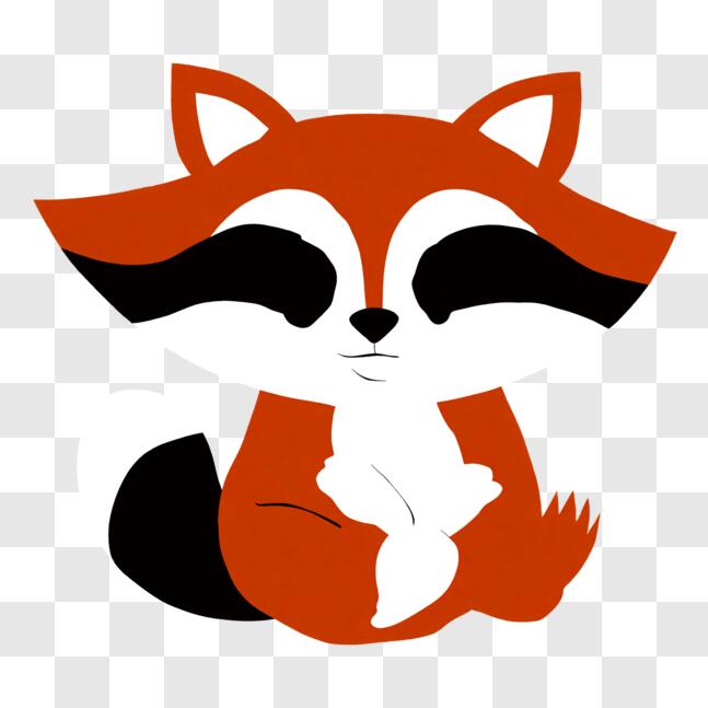 Download Red and White Raccoon Illustration PNG Online - Creative Fabrica