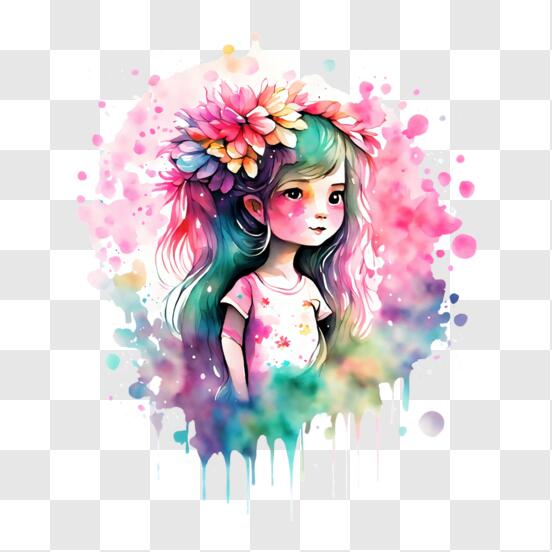 Uma imagem de uma garota com cabelos coloridos