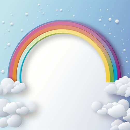 Colorful Rainbow with Clouds and Space for Text Colorful Rainbow with Clouds and Space for Text thumbnail