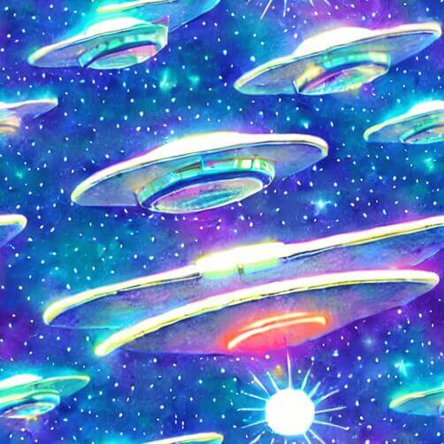 Colorful Alien Spaceships Flying in the Sky Colorful Alien Spaceships Flying in the Sky thumbnail