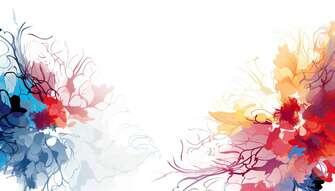 Colorful Abstract Painting with Red and Blue Flowers Colorful Abstract Painting with Red and Blue Flowers thumbnail