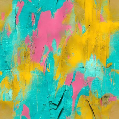 Abstract Painting with Pink, Yellow, and Green Paint on Blue Background Abstract Painting with Pink, Yellow, and Green Paint on Blue Background thumbnail