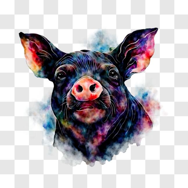 Download Colorful Pig with Cloudy Clouds T-Shirt PNGs Online - Creative ...