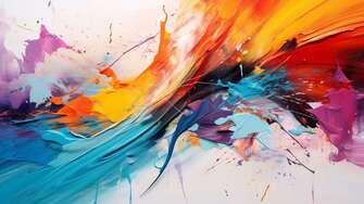 Colorful Abstract Painting on White Background Colorful Abstract Painting on White Background thumbnail