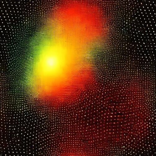 Brightly colored star on abstract black background with dots Brightly colored star on abstract black background with dots thumbnail