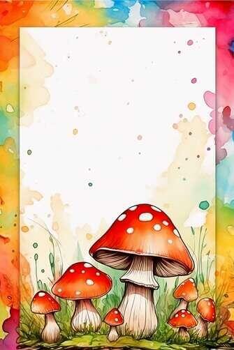 Colorful Frame with Mushrooms Background Colorful Frame with Mushrooms Background thumbnail