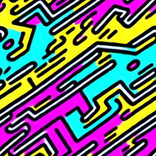 Colorful Geometric Pattern in the Style of the 80s or 90s Colorful Geometric Pattern in the Style of the 80s or 90s thumbnail