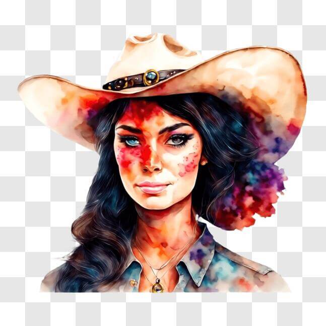 Download Colorful Western Woman PNG Online - Creative Fabrica