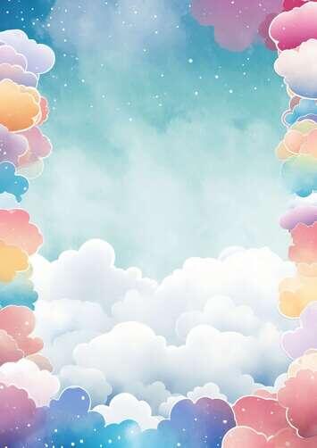 Colorful Sky with Clouds and Stars Background Colorful Sky with Clouds and Stars Background thumbnail
