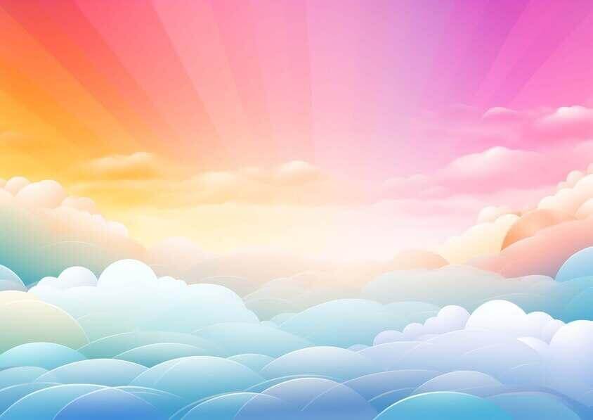 Download Colorful Sky with Clouds and Sunrays Background Backgrounds ...