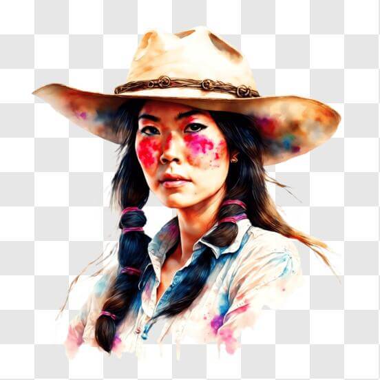 Download Colorful Cowgirl Illustration for Any Occasion PNG Online ...