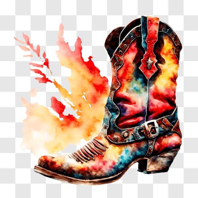 Download Colorful Cowboy Boot Illustration with Canadian Flag PNG ...