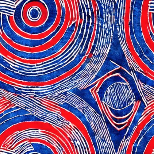 Red, White, and Blue Swirl Fabric Design Inspired by Traditional African Textiles Red, White, and Blue Swirl Fabric Design Inspired by Traditional African Textiles thumbnail