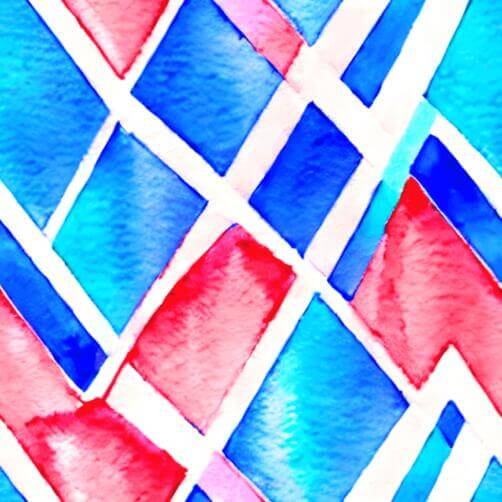 Abstract Watercolor Painting of Red, Blue, and White Squares Abstract Watercolor Painting of Red, Blue, and White Squares thumbnail