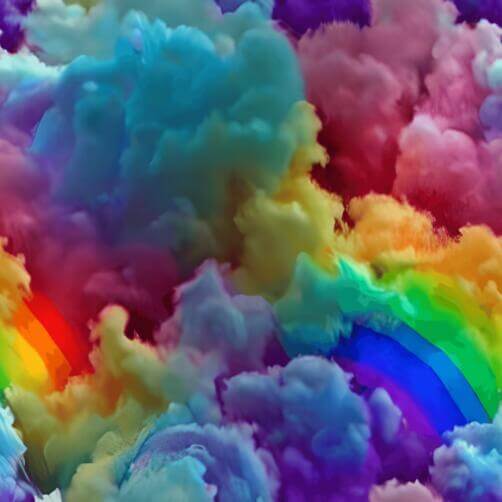 Colorful Clouds with Rainbow - Artistic Background Colorful Clouds with Rainbow - Artistic Background thumbnail
