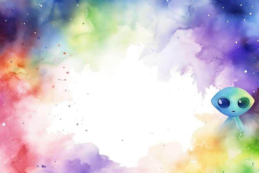 Download Colorful Watercolor Background with Alien Artwork Backgrounds ...