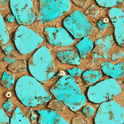 Decorative Turquoise Stone Display with Gold and Silver Beads Decorative Turquoise Stone Display with Gold and Silver Beads thumbnail