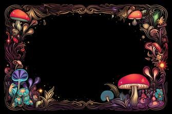 Colorful Mushroom and Flower Frame Colorful Mushroom and Flower Frame thumbnail