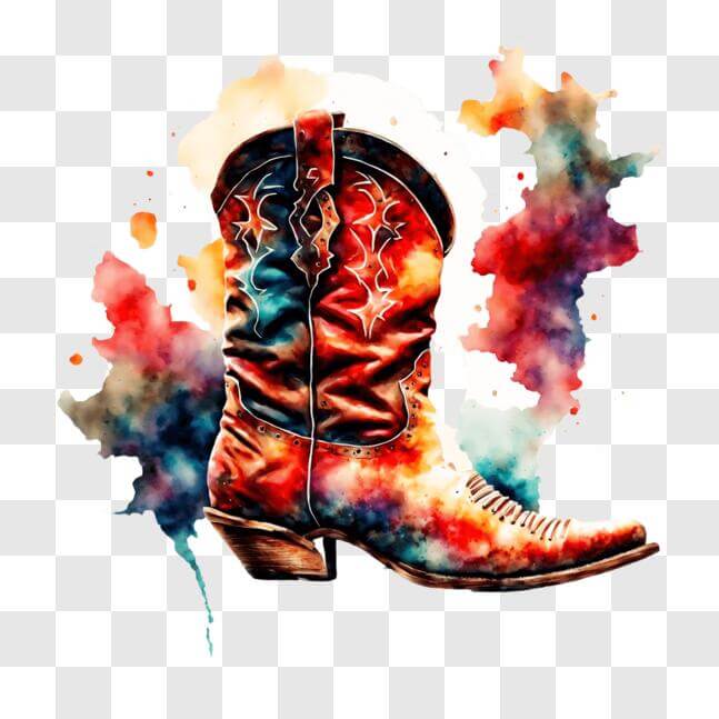 Download Western Lifestyle Illustration with Paint Splatters PNG Online ...