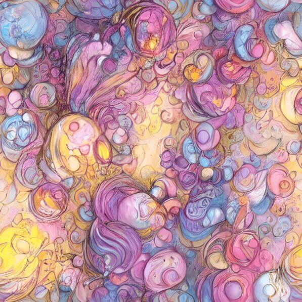 Download Colorful Abstract Painting of Bubbles and Swirls Patterns ...