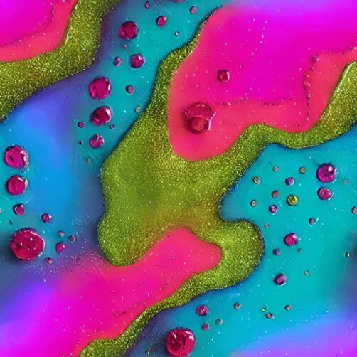 Abstract Painting with Pink, Green, and Blue Liquids on a Purple Background Abstract Painting with Pink, Green, and Blue Liquids on a Purple Background thumbnail