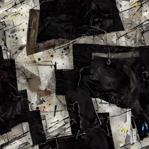 Pintura Abstrata em Preto e Branco com Peças de Papel Espalhadas Pintura Abstrata em Preto e Branco com Peças de Papel Espalhadas thumbnail