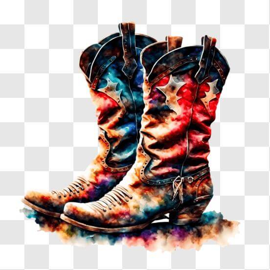 Download Colorful Cowboy Boots - Western Style at its Best PNG Online ...