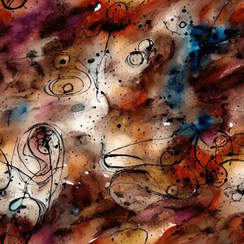 Abstract Painting with Colorful Shapes and Swirls Abstract Painting with Colorful Shapes and Swirls thumbnail