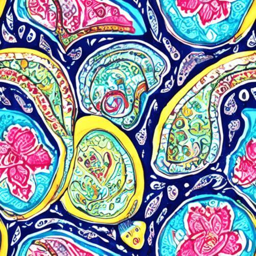Colorful Paisley Pattern on Blue Background | Lilly Pulitzer Design Colorful Paisley Pattern on Blue Background | Lilly Pulitzer Design thumbnail