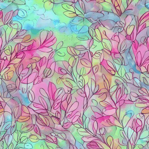Colorful Floral Pattern Background with Pink, Blue, and Green Leaves Colorful Floral Pattern Background with Pink, Blue, and Green Leaves thumbnail