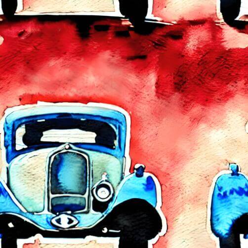 Watercolor Painting of Vintage Cars Watercolor Painting of Vintage Cars thumbnail