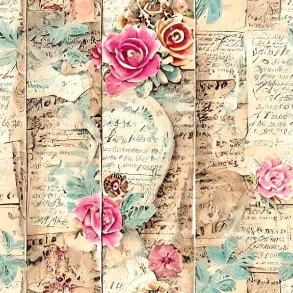 Download Vintage Collage of Postcards, Letters, and Flowers Patterns ...