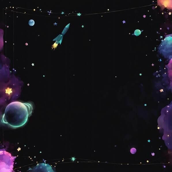 Download Colorful Space Background with Stars, Planets, and Rockets ...