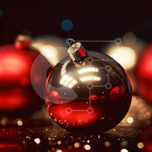 Red and Silver Ball Ornaments for Christmas Decor stock photo