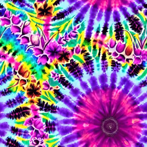 Tie Dye Pattern in Purple, Blue, and Green with Swirling Flowers Cartoons Tie Dye Pattern in Purple, Blue, and Green with Swirling Flowers Cartoons thumbnail