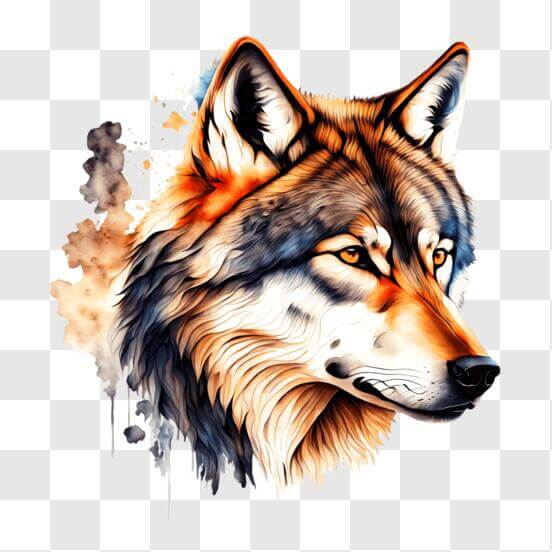 Download Vibrant Wolf Head Image - Majestic and Powerful PNG Online ...