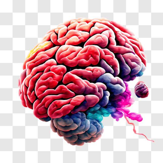Download Colorful Brain Structure with Neurons, Glia, and Organs PNG ...